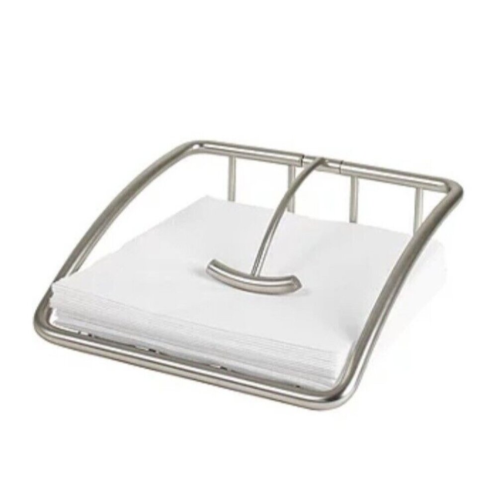 Napkin Holder Satin Nickel Weighted Indoor Outdoor Party Catering Picnic Kitchen